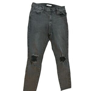PacSun High Rise‎ Jegging Frey Leg Bottom Black Sz 30